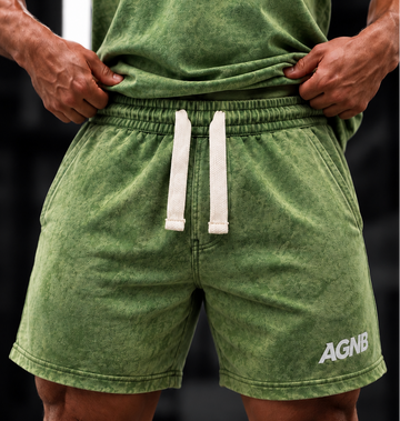 Acid Washed Men’s Oversized Shorts – Green