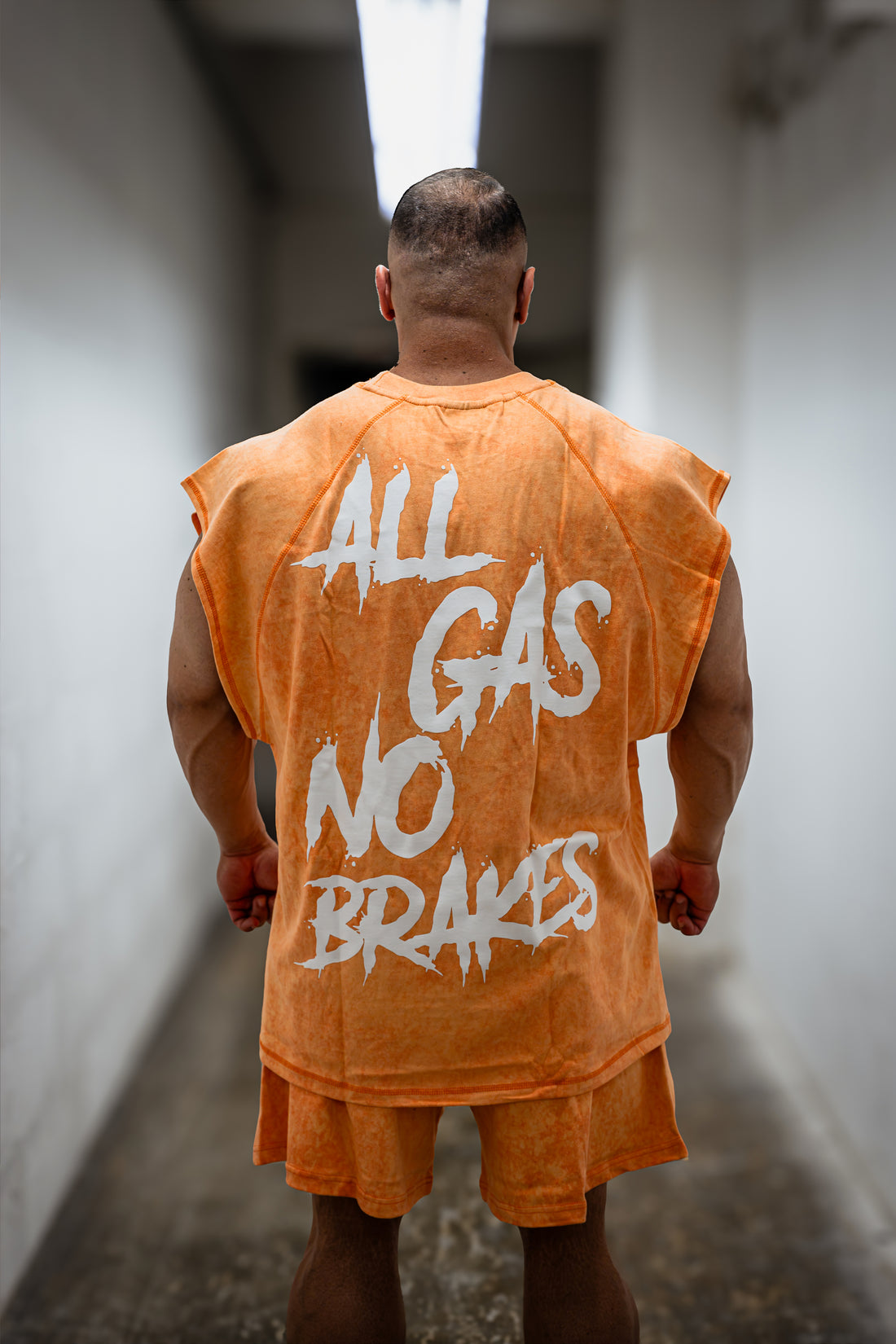 Acid Washed Oversized Tank Top – Orange